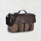 Military Canvas Messenger Bag – Men's Crossbody Laptop Satchel