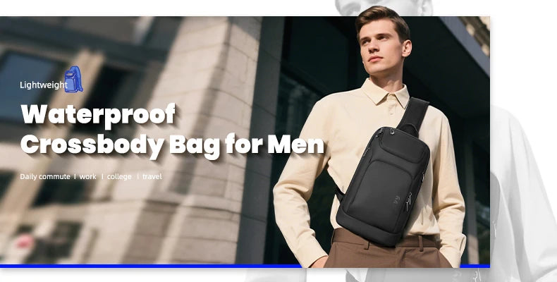 Men's Waterproof Laptop Backpack – 17.3" Business Backpack with USB Charging