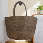 Handwoven Straw Tote Bag – Large Natural Raffia Beach Bag