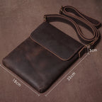 Men's Crazy Horse Leather Crossbody Satchel – Vintage Messenger Bag