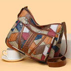 Geometric Patchwork Shoulder Bag – Adjustable Strap Tote