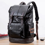 Men's Anti-Theft Travel Laptop Backpack – PU Leather Business Bag