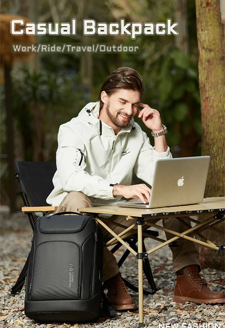 Men's Waterproof Laptop Backpack – 17.3" Business Backpack with USB Charging
