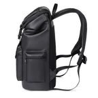 PU Leather Travel Backpack – 20-35L Student & Commuter Laptop Bag