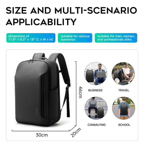 Bange Men's Backpack – Water-Resistant 15.6" Laptop Bag with YKK Zippers