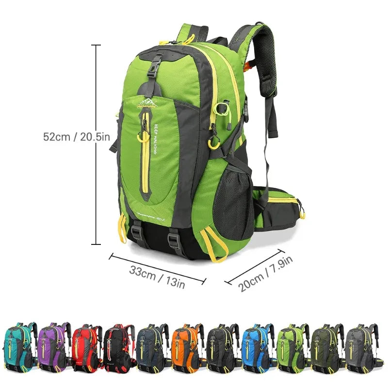 40L Water-Resistant Hiking Backpack – Trekking & Camping Daypack
