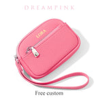 Personalized Name Mini Wristlet Purse – PU Leather Zip Pouch