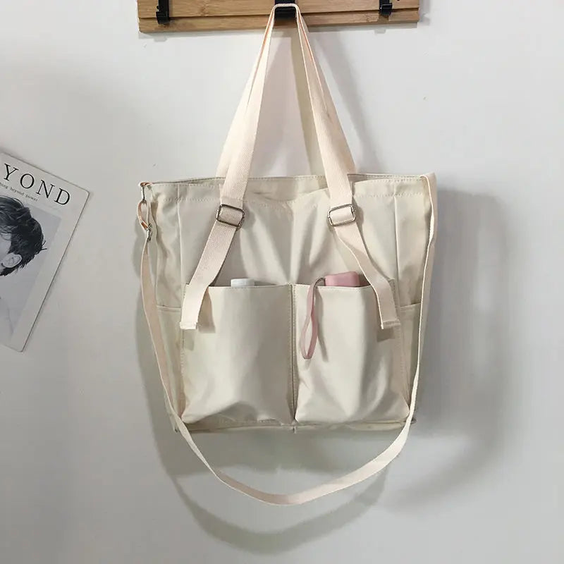 Women's Water-Resistant Nylon Shoulder Bag – Adjustable-Strap Crossbody Tote