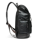 Men's Anti-Theft Travel Laptop Backpack – PU Leather Business Bag