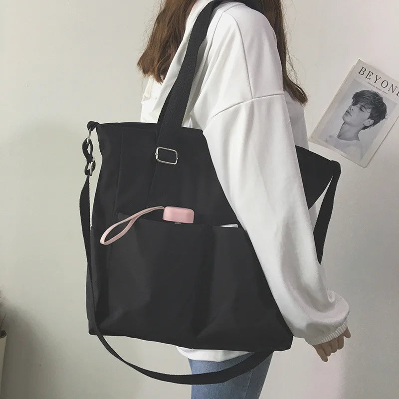 Women's Water-Resistant Nylon Shoulder Bag – Adjustable-Strap Crossbody Tote