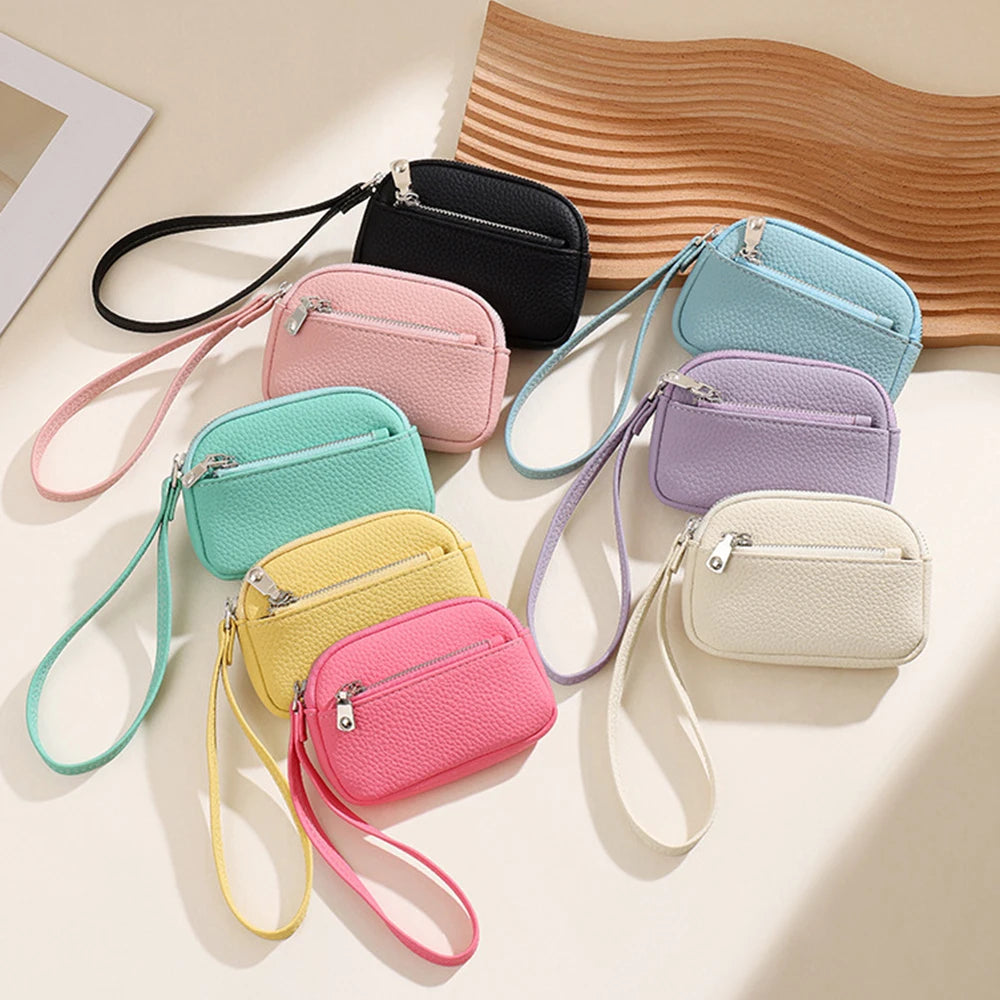 Personalized Name Mini Wristlet Purse – PU Leather Zip Pouch