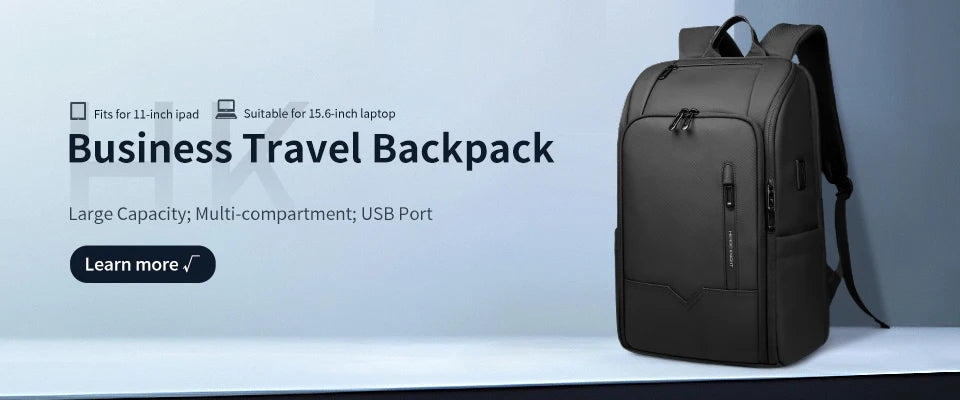 Men's Waterproof Laptop Backpack – 17.3" Business Backpack with USB Charging