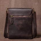 Men's Crazy Horse Leather Crossbody Satchel – Vintage Messenger Bag