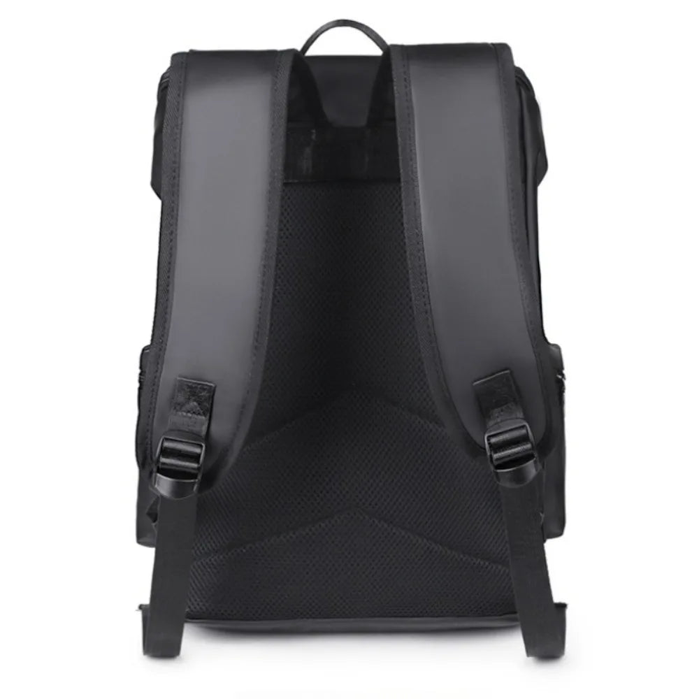 PU Leather Travel Backpack – 20-35L Student & Commuter Laptop Bag