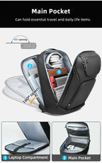 Men's Waterproof Laptop Backpack – 17.3" Business Backpack with USB Charging