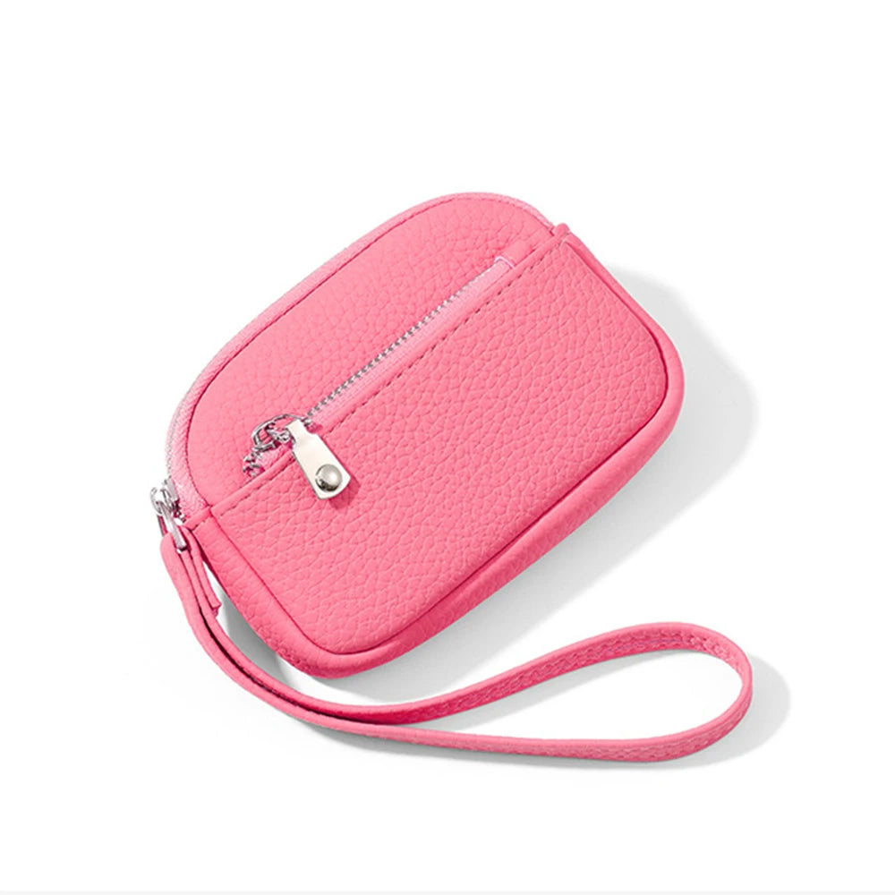 Personalized Name Mini Wristlet Purse – PU Leather Zip Pouch
