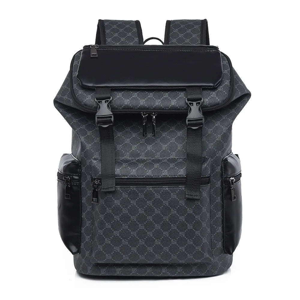 PU Leather Travel Backpack – 20-35L Student & Commuter Laptop Bag