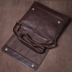Men's Genuine Leather Crossbody Briefcase – Vintage Cowhide Messenger Bag