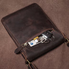 Men's Crazy Horse Leather Crossbody Satchel – Vintage Messenger Bag
