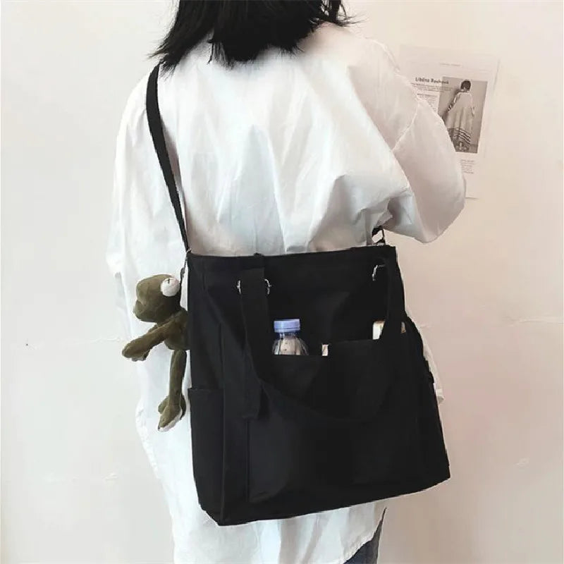 Women's Water-Resistant Nylon Shoulder Bag – Adjustable-Strap Crossbody Tote