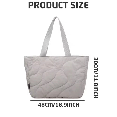 Women's 16" Laptop Tote Bag – Foldable Quilted Shoulder Bag