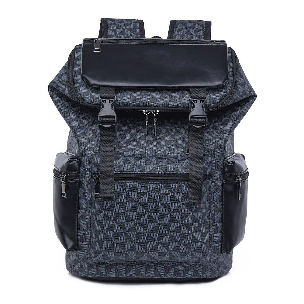 PU Leather Travel Backpack – 20-35L Student & Commuter Laptop Bag