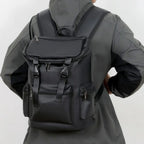 PU Leather Travel Backpack – 20-35L Student & Commuter Laptop Bag