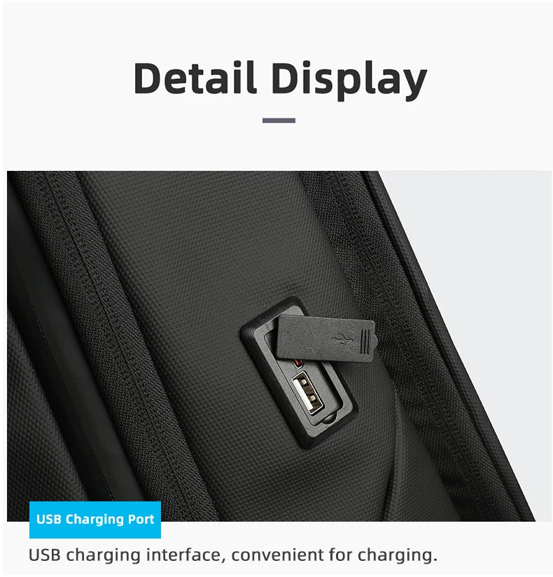 Men's Waterproof Laptop Backpack – 17.3" Business Backpack with USB Charging