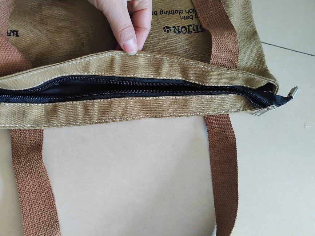 Canvas Tote Bag for Women – Large Capacity Shoulder Bag with Zip Closure