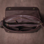 Men's Genuine Leather Crossbody Briefcase – Vintage Cowhide Messenger Bag