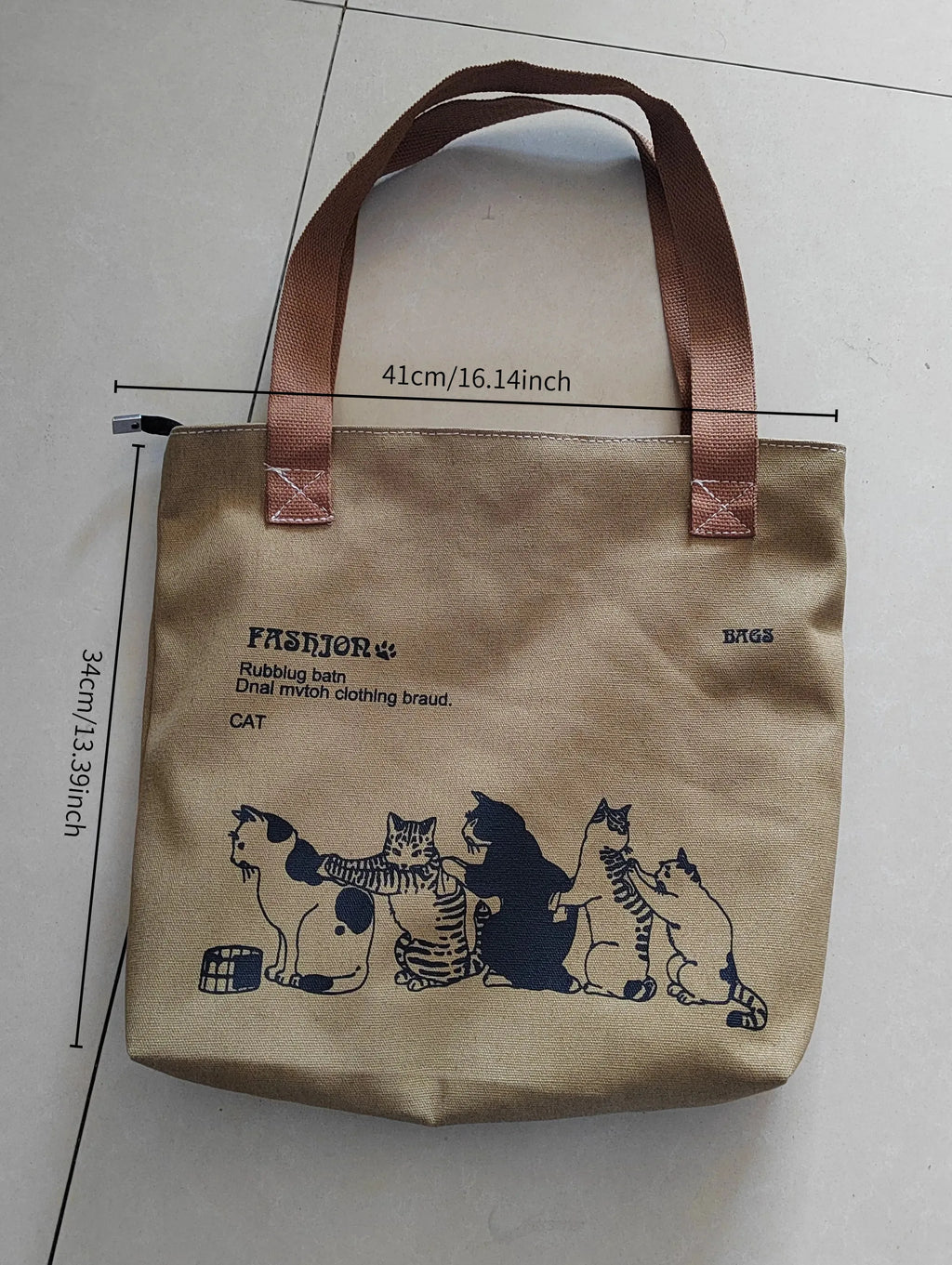 Canvas Tote Bag for Women – Large Capacity Shoulder Bag with Zip Closure
