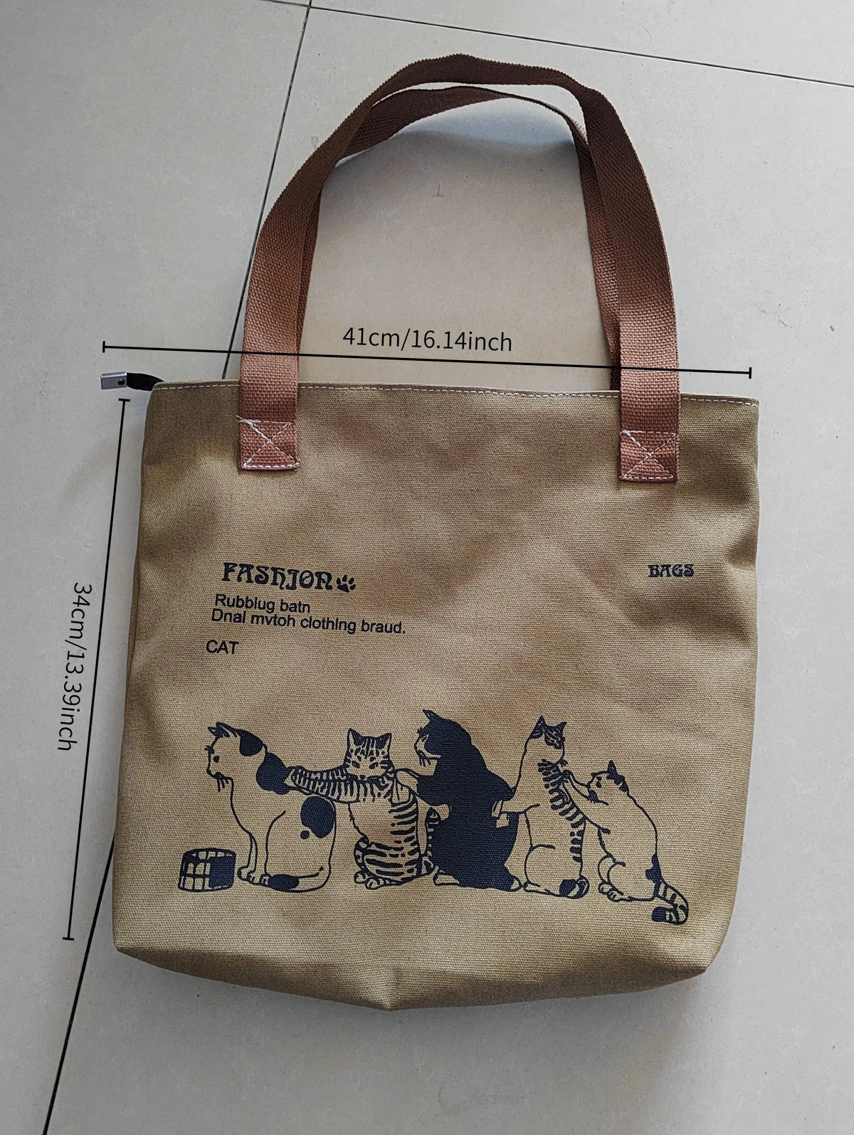 Canvas Tote Bag for Women – Large Capacity Shoulder Bag with Zip Closure