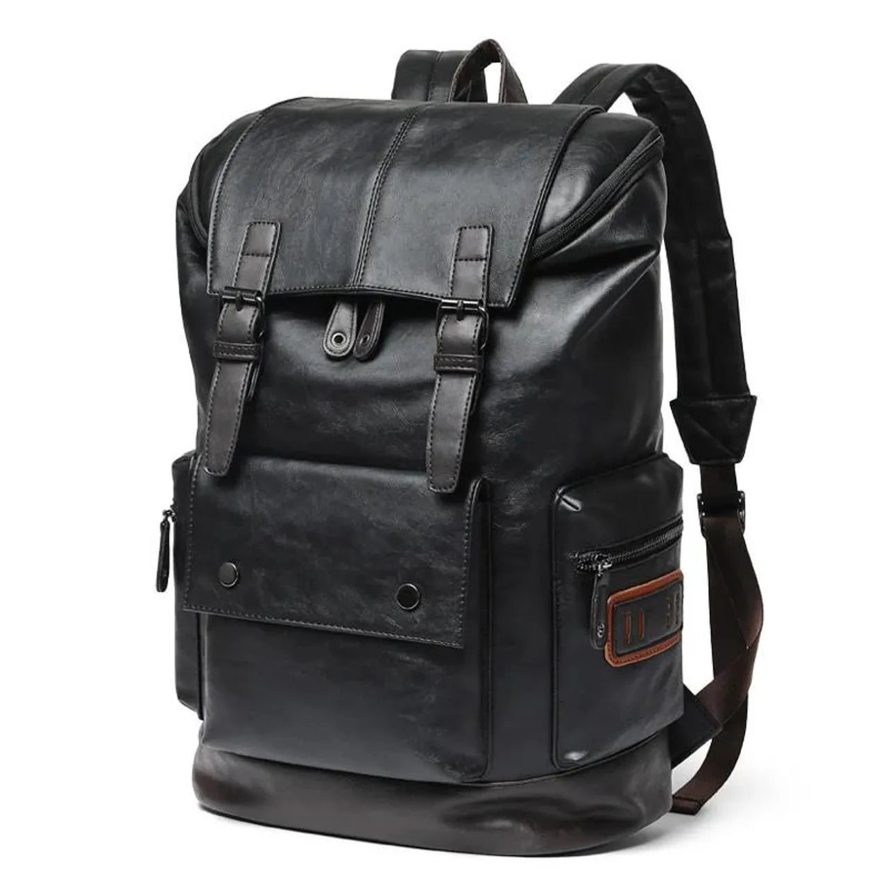 Men's Anti-Theft Travel Laptop Backpack – PU Leather Business Bag