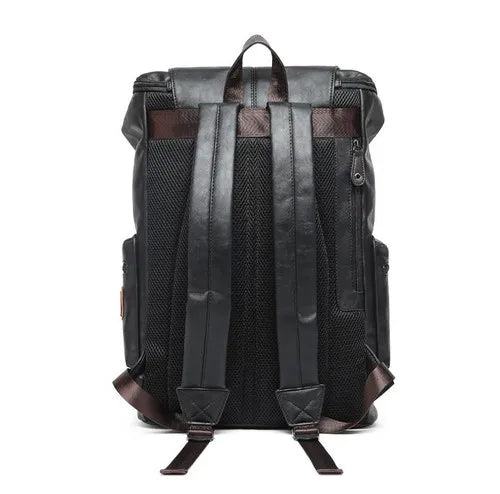 Men's Anti-Theft Travel Laptop Backpack – PU Leather Business Bag