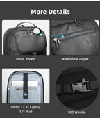 Men's Waterproof Laptop Backpack – 17.3" Business Backpack with USB Charging